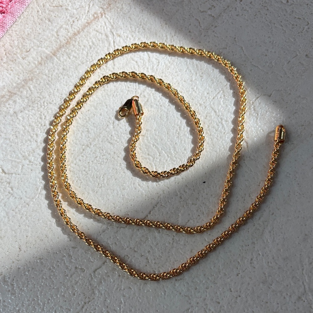 Gold rope chain 925 sterling silver (NEW)